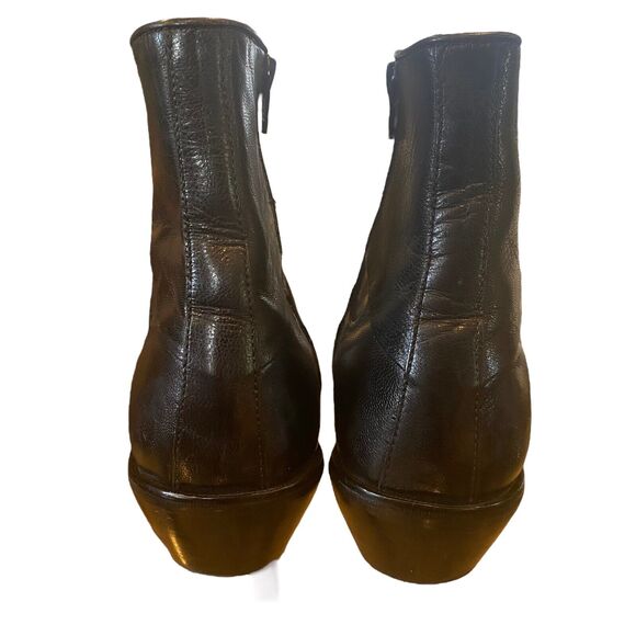 David Taylor Black Ankle Boots Beatles-Style Men's 8D Leather Zip 74076 - Picture 5 of 13